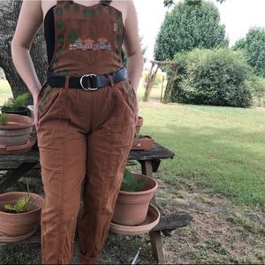 Vintage hand painted overalls